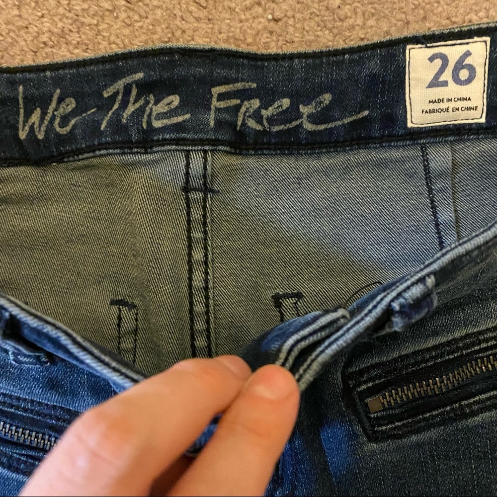 We The Free by Free People NWT Jet low rise skinny jeans Baltic blue size 26 - Picture 4 of 4